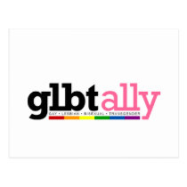 GLBT Ally White Postcard postcards