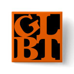 GLBT Black Pop Square Button