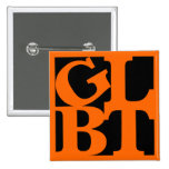 GLBT Black Pop Square Button