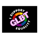 GLBT Equality Black Postcard