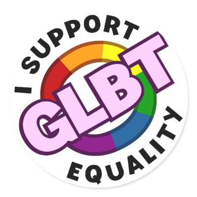 GLBT Equality Round White Sticker
