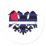 GLBT Leather Pride Double-Headed Eagle Round Stickers