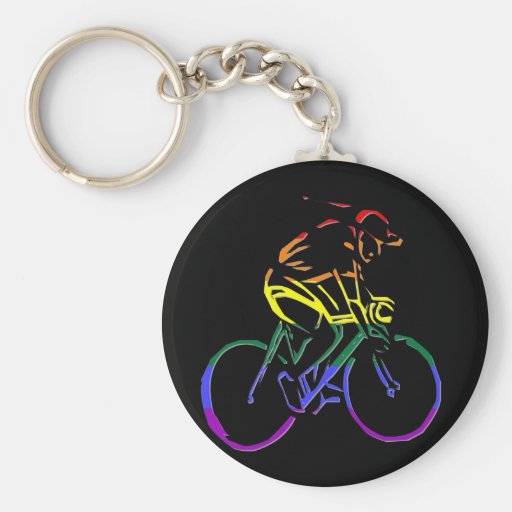 GLBT Pride Bicyclist Keychain