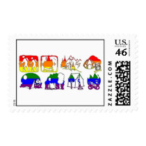 GLBT Pride Camping and Hiking Postage Stamps