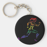 GLBT Pride Female Runner Keychain