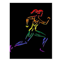 GLBT Pride Female Runner Post Card