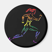 GLBT Pride Female Runner Refrigerator Magnets