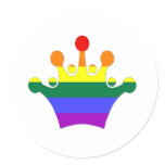 GLBT Pride Imperial Crown Round Stickers