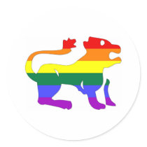 GLBT Pride:  Leo, July 23 - August 21 Round Stickers