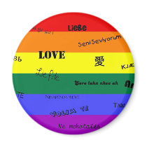 GLBT Pride: "Love" in Many Languages Refrigerator Magnets