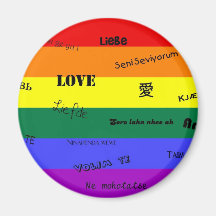 GLBT Pride: "Love" in Many Languages Refrigerator Magnets