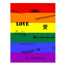 GLBT Pride: "Love" in Many Languages Postcards