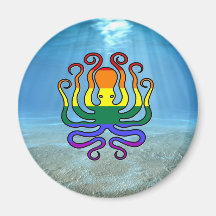 GLBT Pride Octopus Refrigerator Magnet