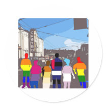 GLBT Pride People in the Castro #2 stickers