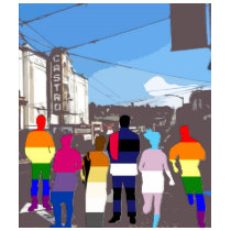GLBT Pride People in the Castro #2 t-shirts by markthaler GLBT Pride People in the Castro #2 t-shirts
