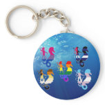 GLBT Pride School of Seahorses Key Chain