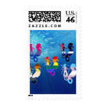 GLBT Pride School of Seahorses postage