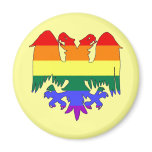 GLBT Rainbow Pride Double-Headed Eagle magnets