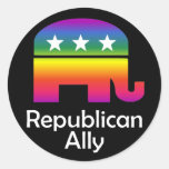 GLBT Republican Ally Round Stickers