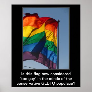 GLBTQ flag now "too gay?" Poster