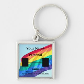 GLBTQ Rainbow Flag Personal Trainer Keychains