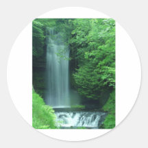 glencar lough falls round stickers