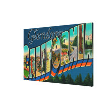 Glendora, California - Large Letter Scenes Stretched Canvas Prints