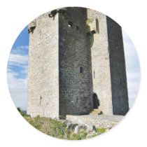 Gleninagh Castle On Hill Round Stickers
