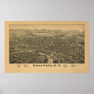 Glens Falls NY 1884 Poster by ZephyrusBooks