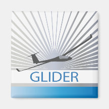 Glider Sailplane Aircraft Refrigerator Magnets