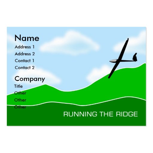 Gliding - Running the Ridge Gliding Chubby Business Card Templates (front side)