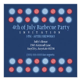 Glimmering Stars Fourth of July Party Invitations