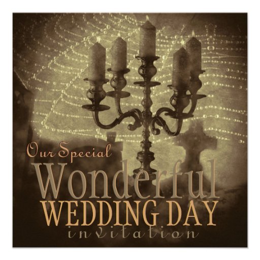 Glistening Web Vintage Romance Wedding Invite