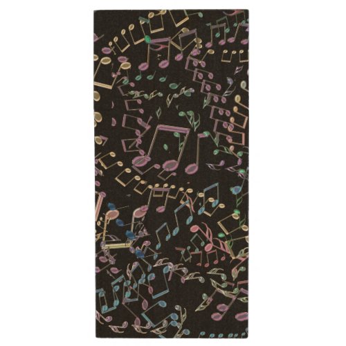 Glitter and Bling  Rainbow Musical Notes Wood USB 2.0 Flash Drive