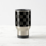 Glitter black glitter checkered pattern coffee mugs