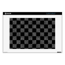 Glitter black glitter checkered pattern laptop skin