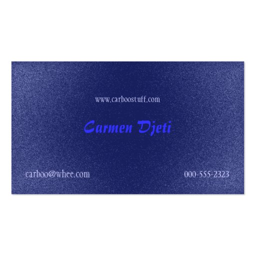 glitter burst (blue) business card (front side)