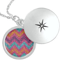 Glitter Chevron Pink Purple Orange Teal Custom Jewelry