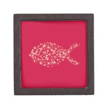 Glitter Christian Fish Symbol Premium Trinket Box