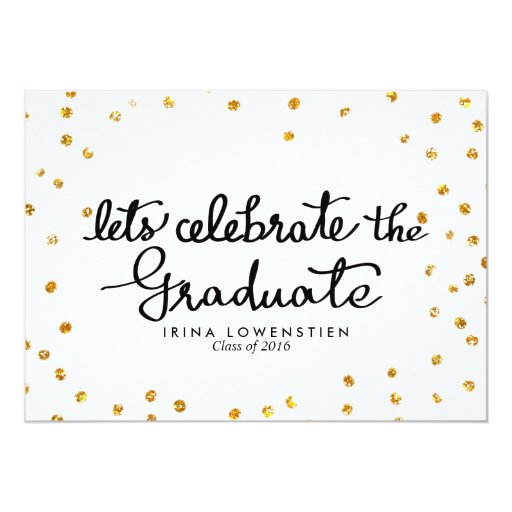 Glitter Confetti Lets Celebrate The Graduate Card Zazzle