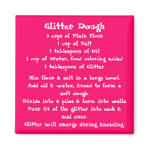 Glitter Dough Recipe Magnet color by kidsfunrecipemagnets Glitter Dough Recipe Magnet color
