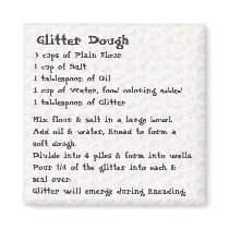 Glitter Dough Recipe Magnet pink by kidsfunrecipemagnets Glitter Dough Recipe Magnet pink
