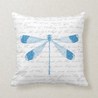 Glitter Dragonfly Throw Pillow