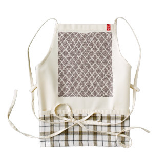 Glitter Effect Silvery Plum Quatrefoil Zazzle HEART Apron