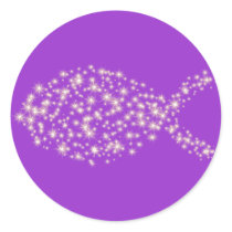 Glitter Fish Round Sticker