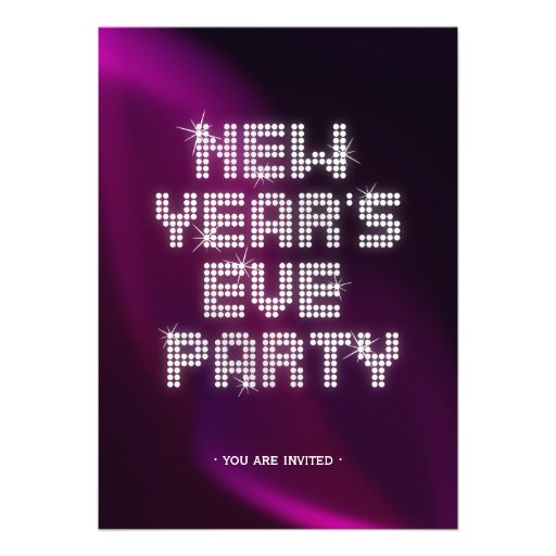 Glitter Glam New Year's Eve party invitation