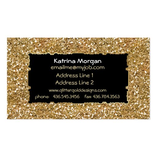 Glitter Gold Elegance Business Cards (back side)