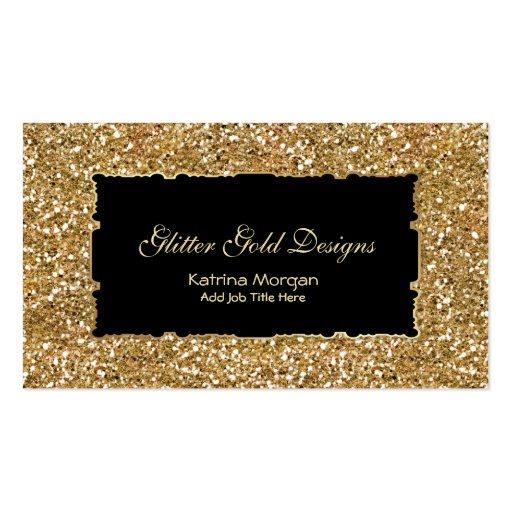 Glitter Gold Elegance Business Cards (front side)