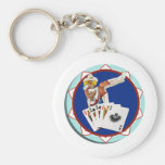 Glitter Gultch Sally Poker Chip Keychain