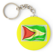 Glitter-Guyana-Flag Key Chain